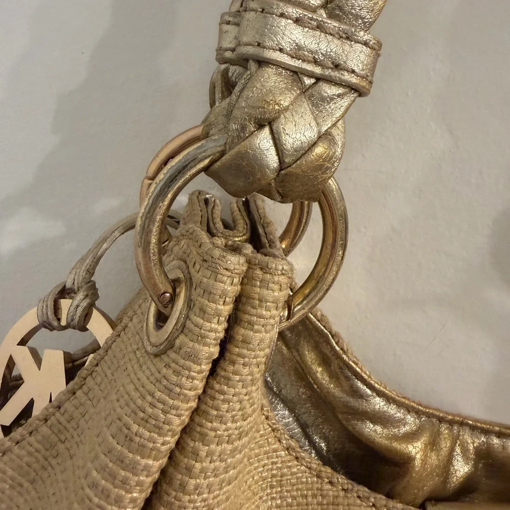 Michael Kors Tan Braided Shoulder Bag